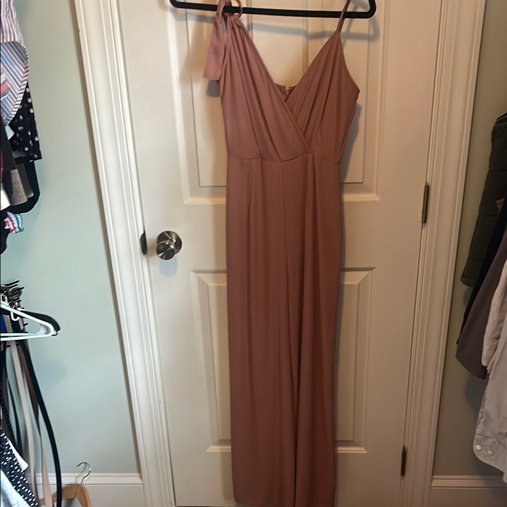 Lulu's Mauve Spaghetti Strap Maxi Jumpsuit